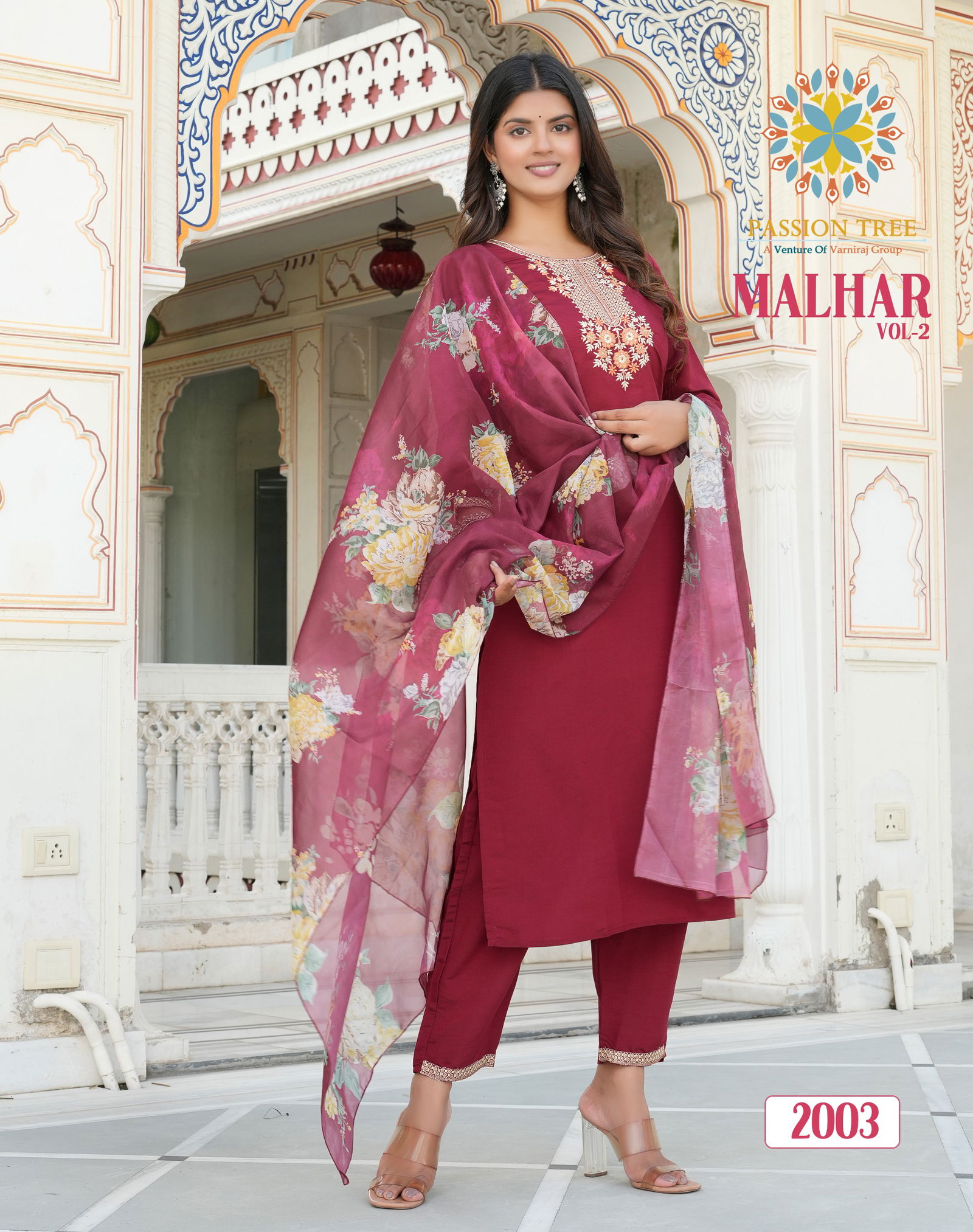 Malhar Vol 2 By Passion Tree Roman Silk Embroidery Readymade Suits Wholesale Price In Surat
